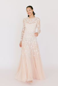 Bella Sequin Long Sleeve Gown by Needle & Thread